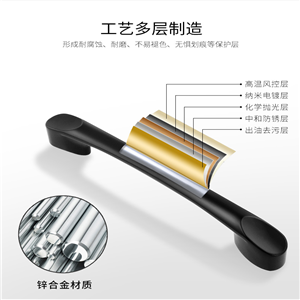 歐式抽屜拉手 美式亞黑色衣柜門拉手現(xiàn)代簡(jiǎn)約柜子把手櫥門家用五金 拉手黑色